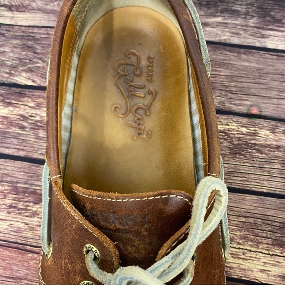 Sperry Men's Top Sider Gold Cup Boat ASV 2 Eye Brown Leather Shoes Size 9M - Picture 15 of 16
